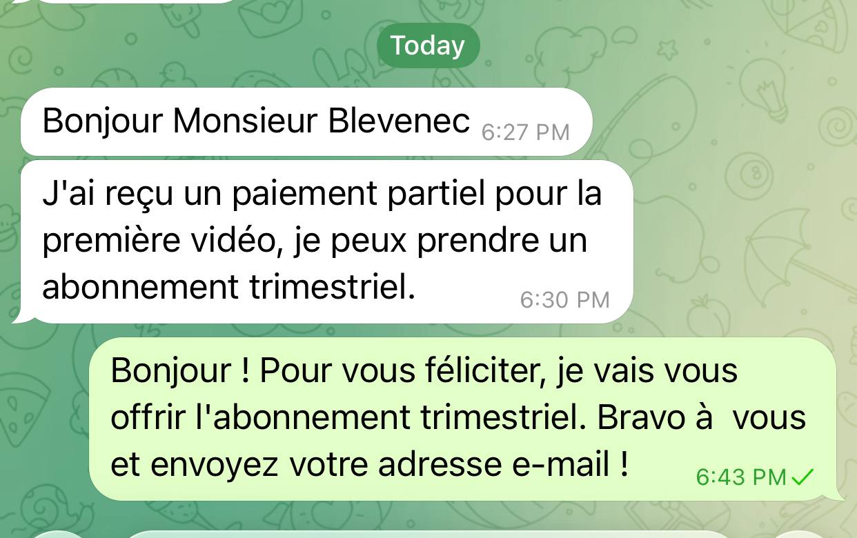 Abonnement offert